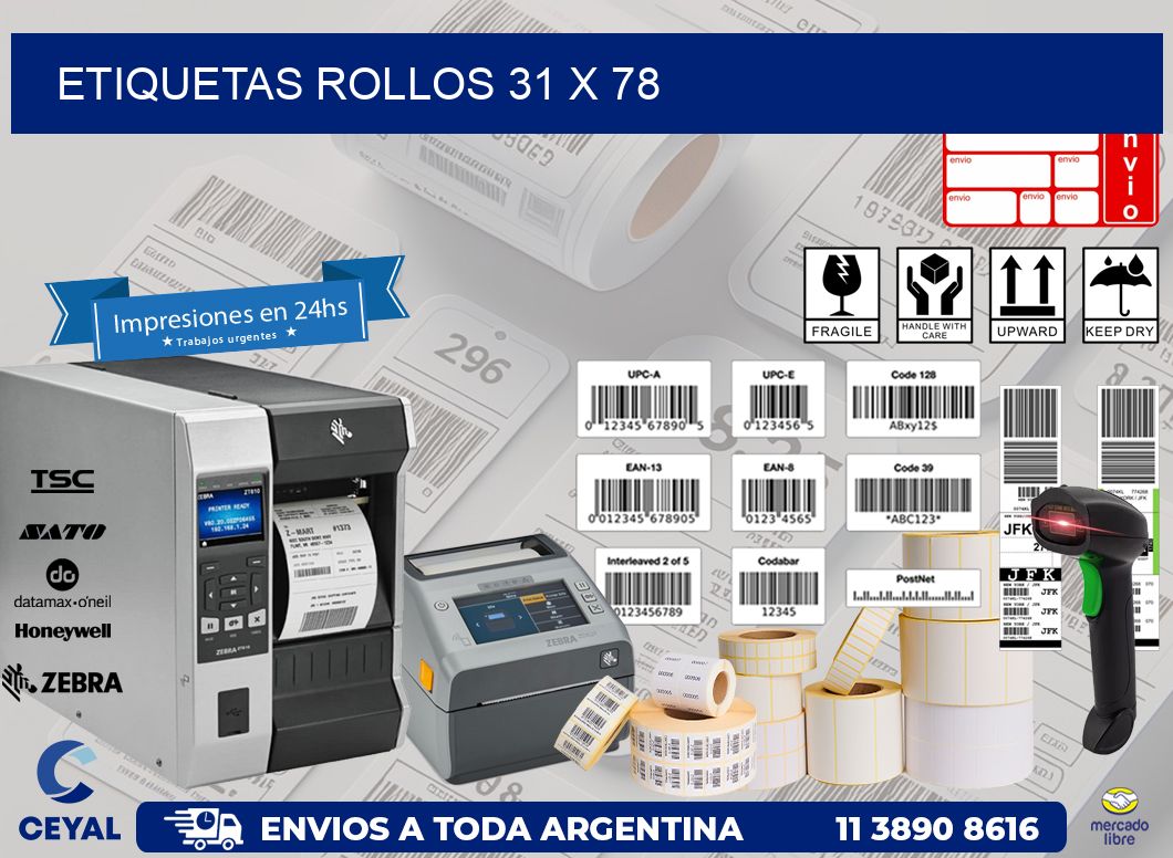 etiquetas rollos 31 x 78