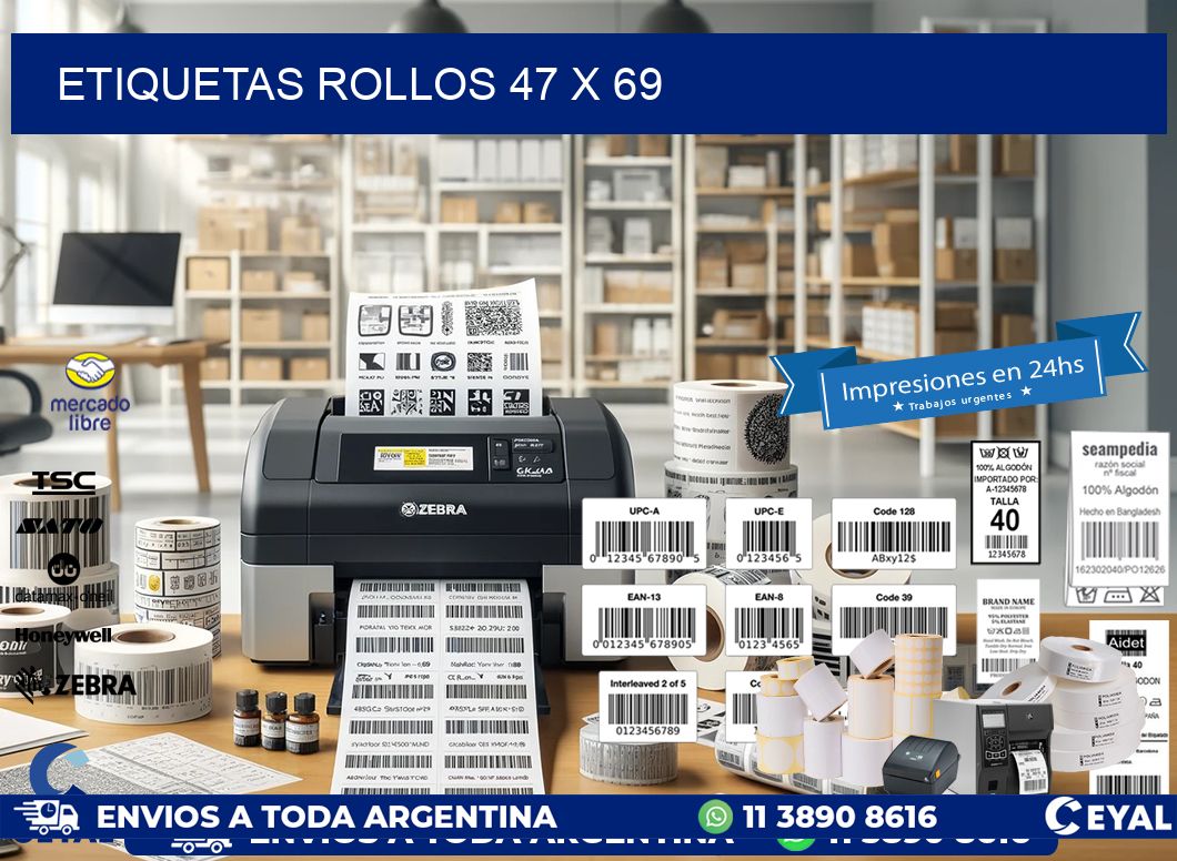 etiquetas rollos 47 x 69