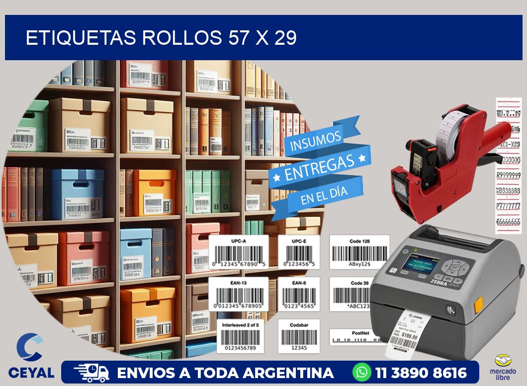 etiquetas rollos 57 x 29