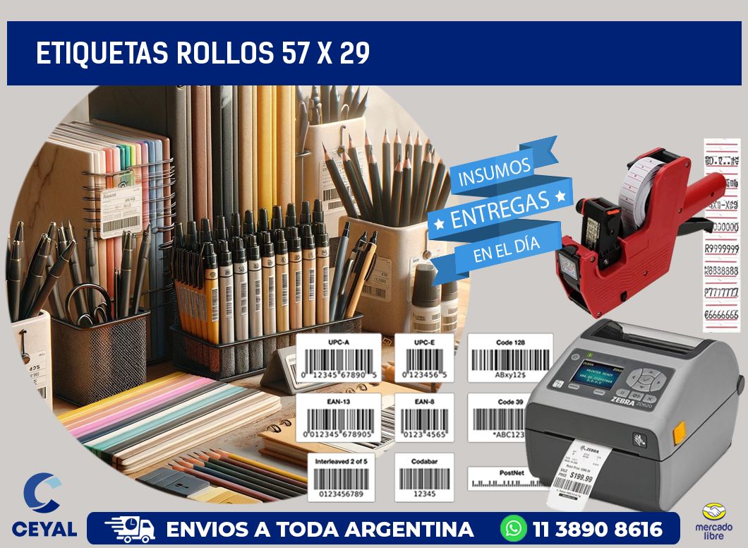 etiquetas rollos 57 x 29