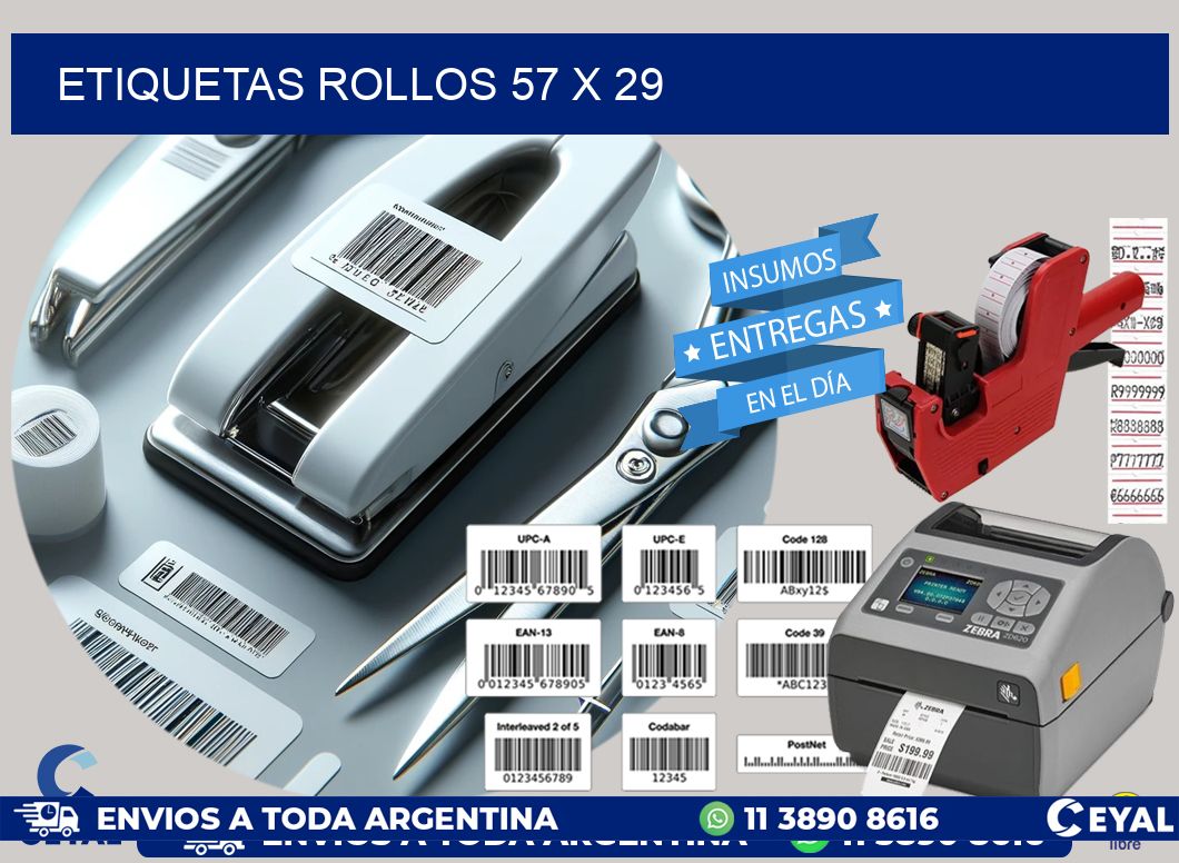 etiquetas rollos 57 x 29