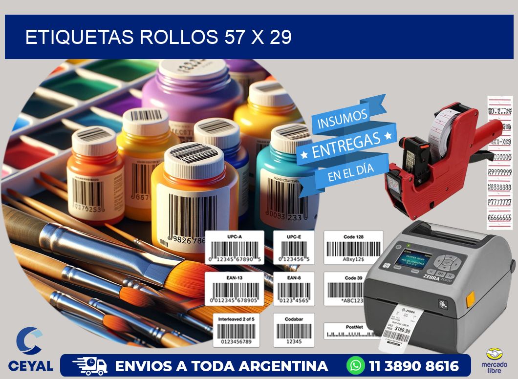 etiquetas rollos 57 x 29