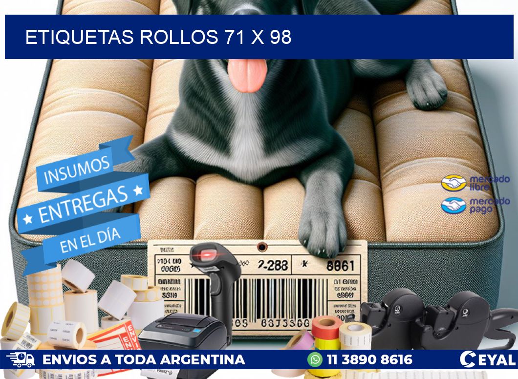 etiquetas rollos 71 x 98