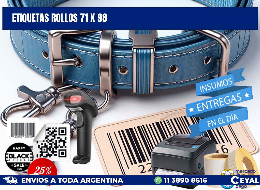 etiquetas rollos 71 x 98