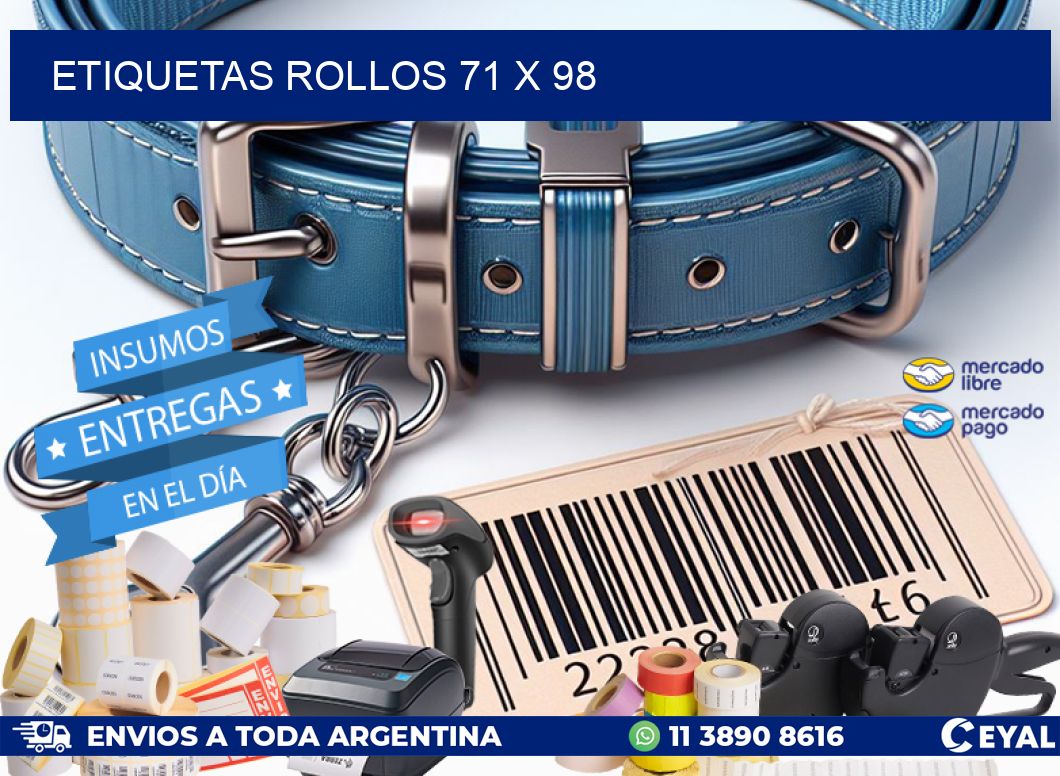 etiquetas rollos 71 x 98
