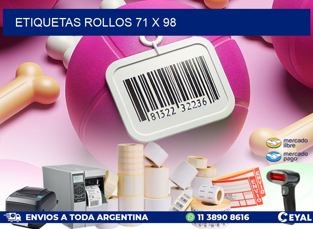 etiquetas rollos 71 x 98