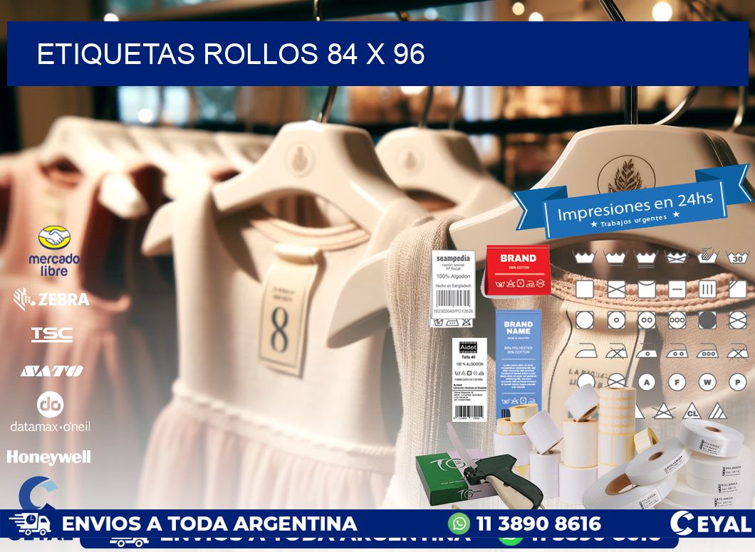 etiquetas rollos 84 x 96