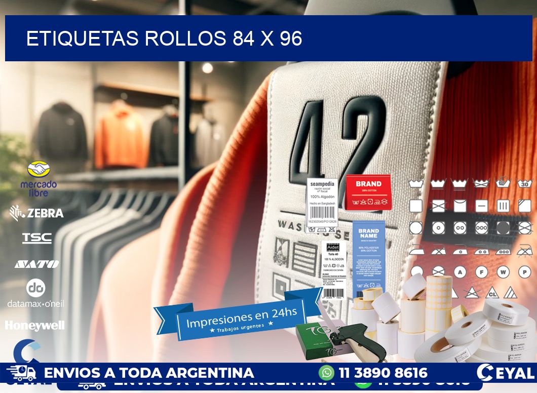 etiquetas rollos 84 x 96