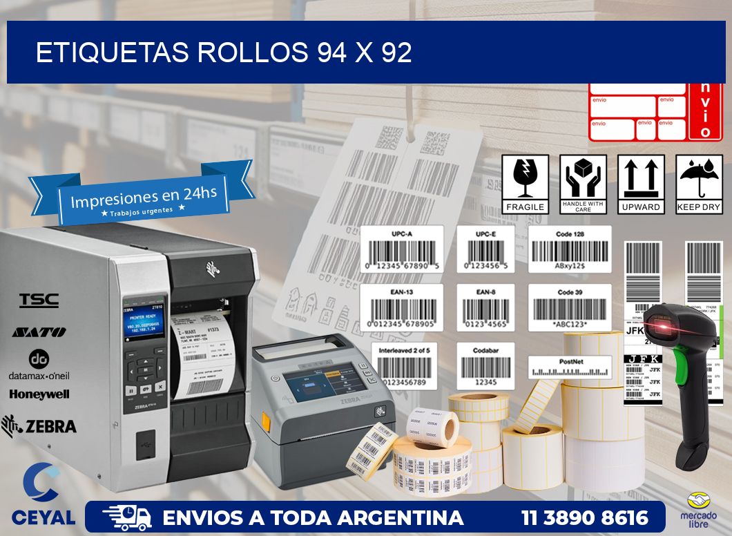 etiquetas rollos 94 x 92