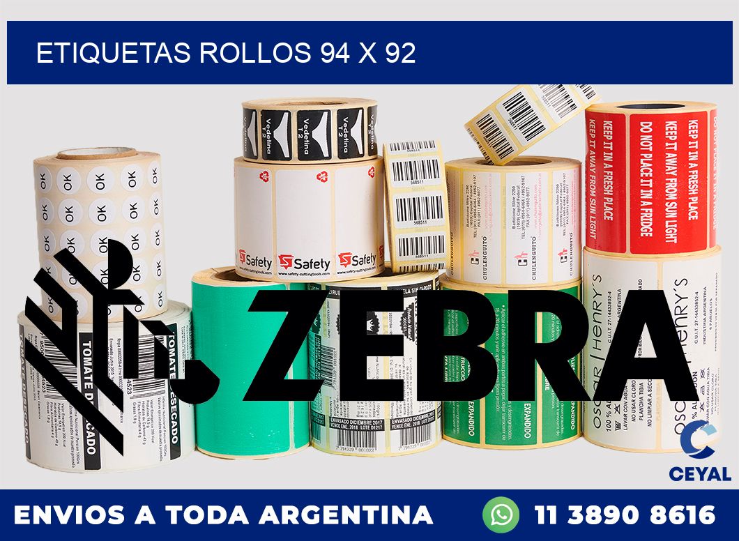 etiquetas rollos 94 x 92