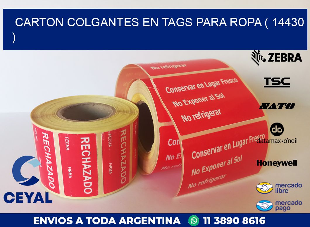 CARTON COLGANTES EN TAGS PARA ROPA ( 14430 )