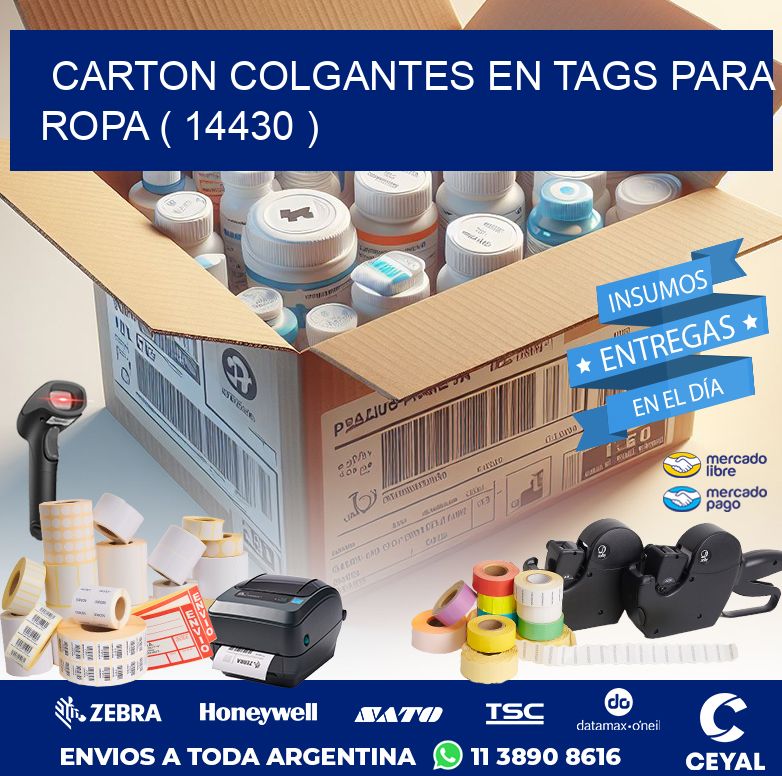 CARTON COLGANTES EN TAGS PARA ROPA ( 14430 )