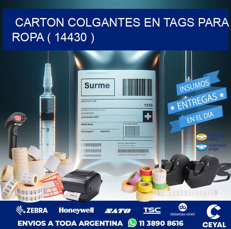 CARTON COLGANTES EN TAGS PARA ROPA ( 14430 )