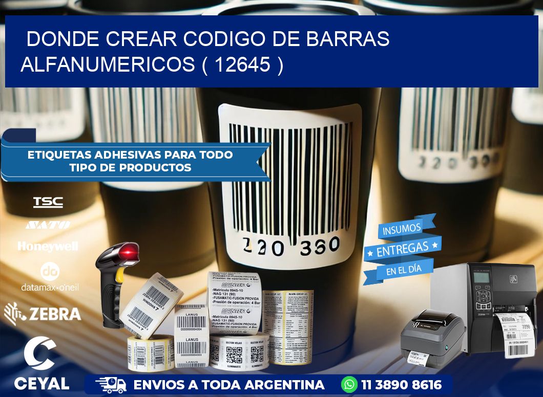 DONDE CREAR CODIGO DE BARRAS ALFANUMERICOS ( 12645 )