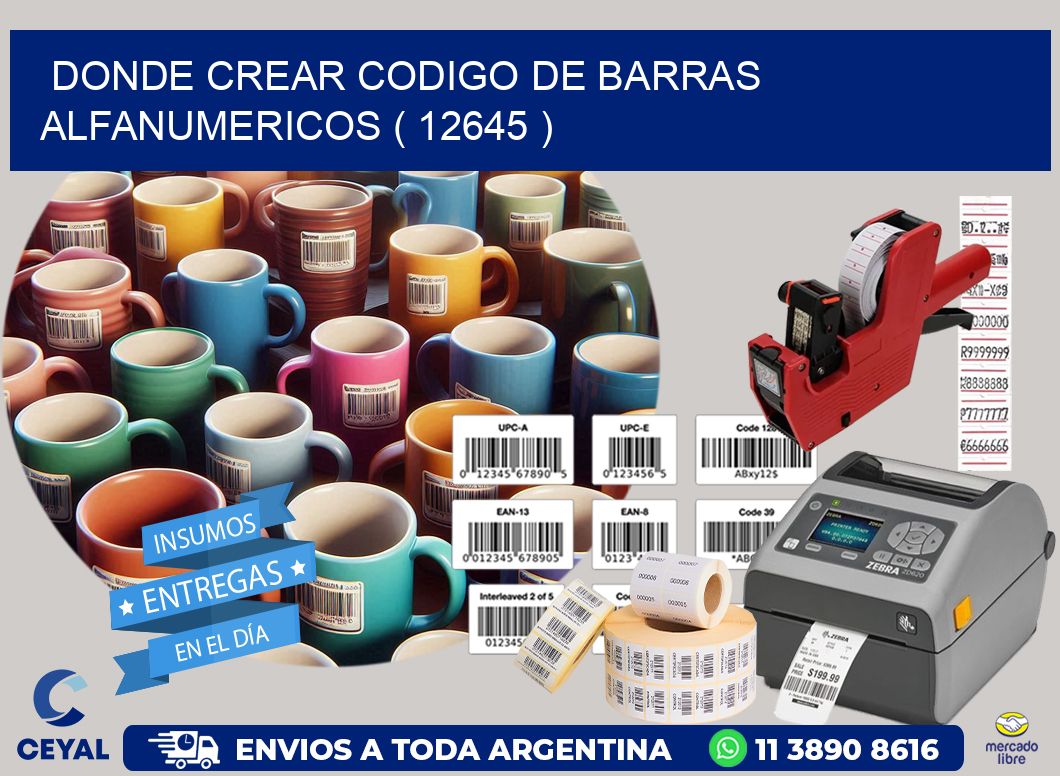 DONDE CREAR CODIGO DE BARRAS ALFANUMERICOS ( 12645 )
