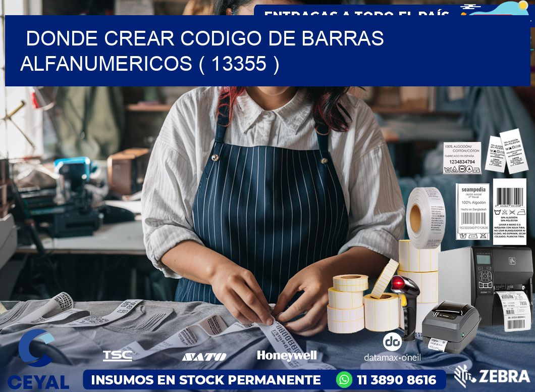 DONDE CREAR CODIGO DE BARRAS ALFANUMERICOS ( 13355 )