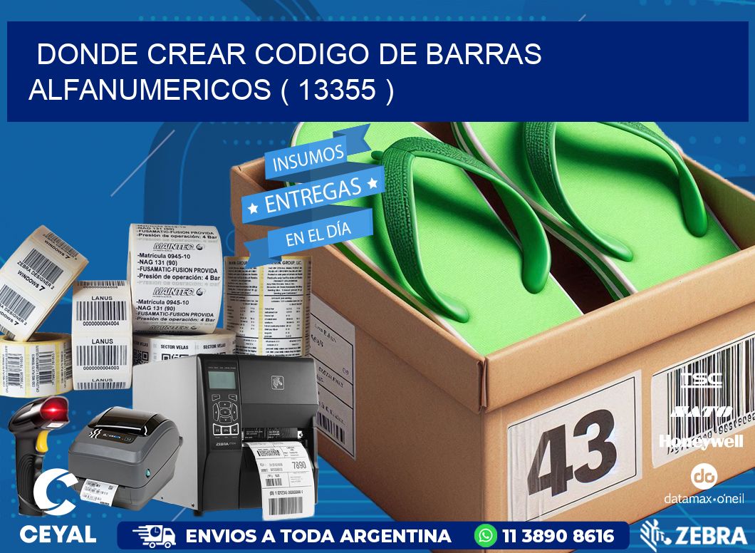 DONDE CREAR CODIGO DE BARRAS ALFANUMERICOS ( 13355 )