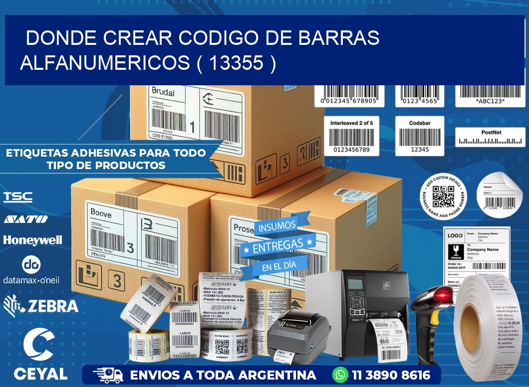 DONDE CREAR CODIGO DE BARRAS ALFANUMERICOS ( 13355 )