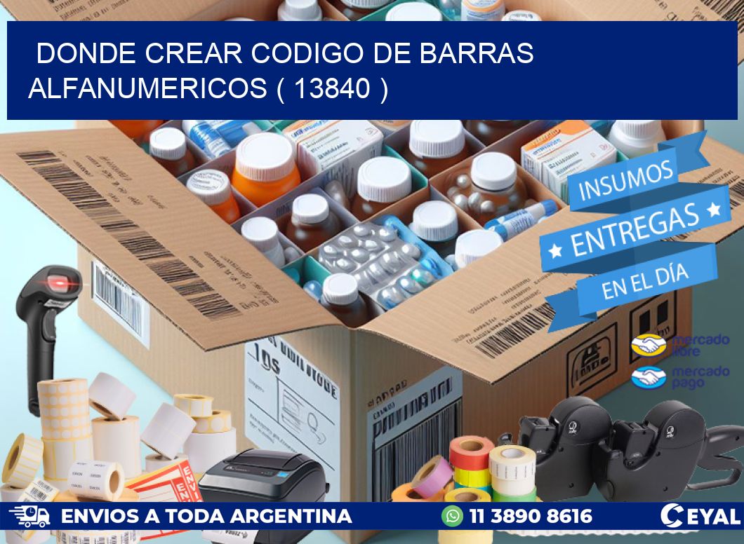 DONDE CREAR CODIGO DE BARRAS ALFANUMERICOS ( 13840 )