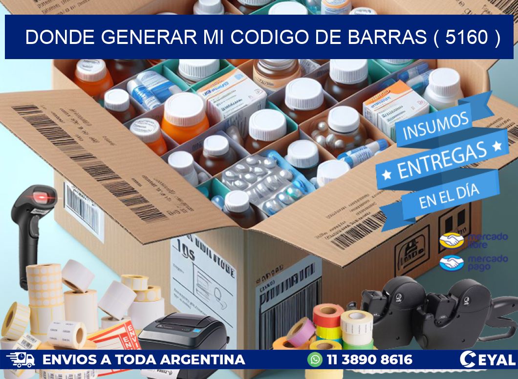 DONDE GENERAR MI CODIGO DE BARRAS ( 5160 )