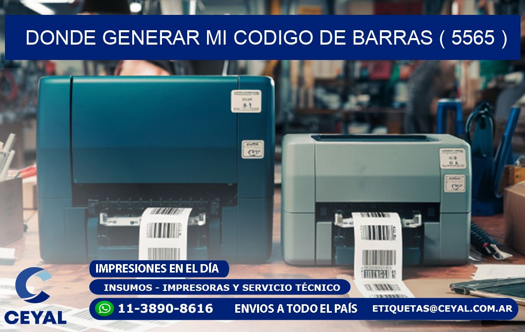 DONDE GENERAR MI CODIGO DE BARRAS ( 5565 )
