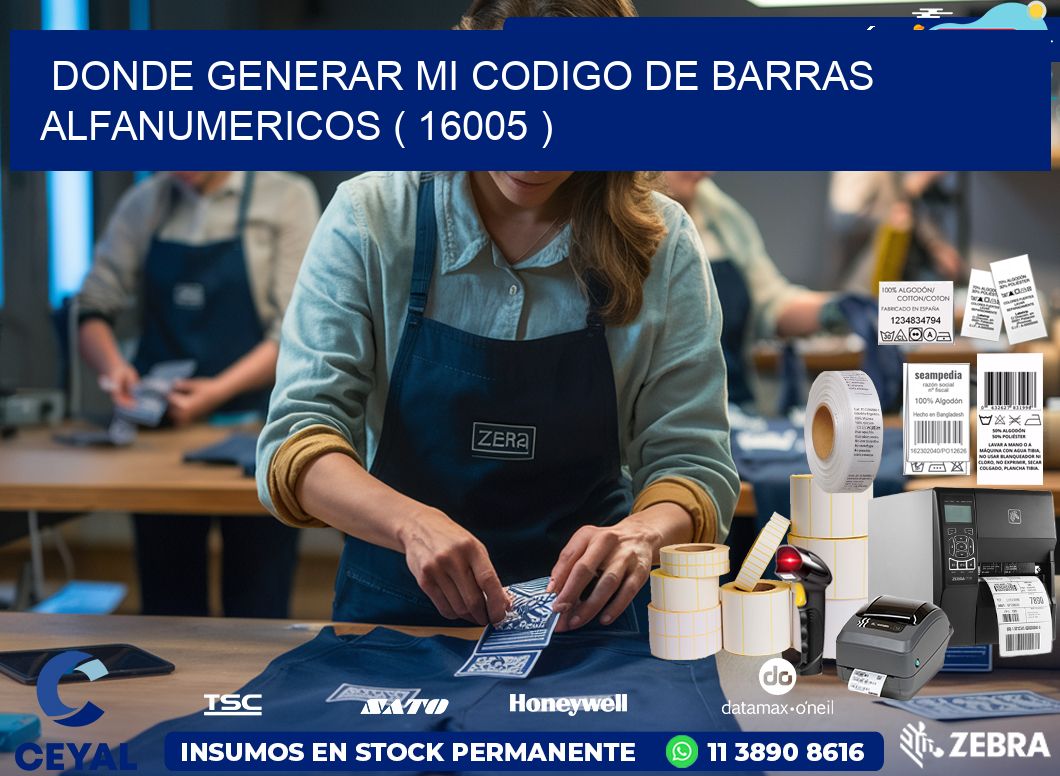 DONDE GENERAR MI CODIGO DE BARRAS ALFANUMERICOS ( 16005 )