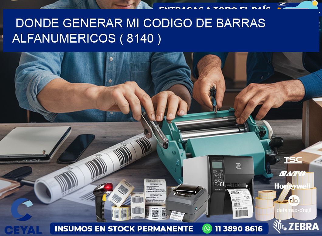 DONDE GENERAR MI CODIGO DE BARRAS ALFANUMERICOS ( 8140 )