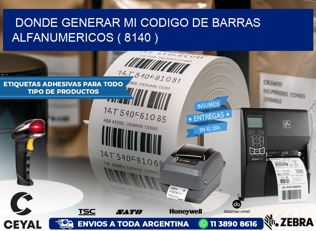 DONDE GENERAR MI CODIGO DE BARRAS ALFANUMERICOS ( 8140 )