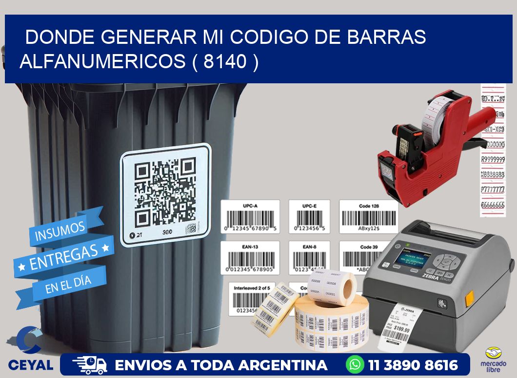 DONDE GENERAR MI CODIGO DE BARRAS ALFANUMERICOS ( 8140 )