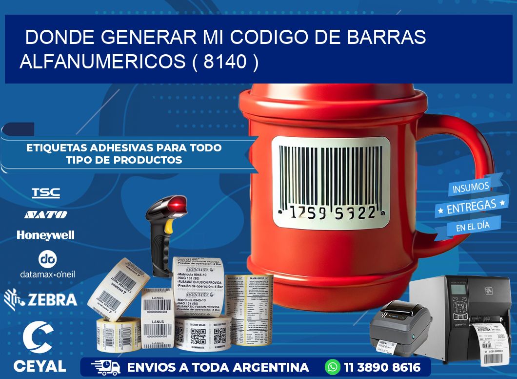 DONDE GENERAR MI CODIGO DE BARRAS ALFANUMERICOS ( 8140 )