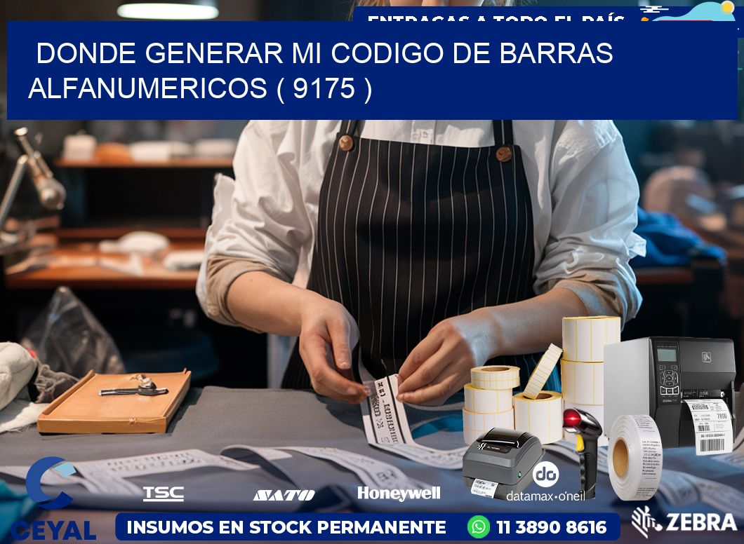 DONDE GENERAR MI CODIGO DE BARRAS ALFANUMERICOS ( 9175 )