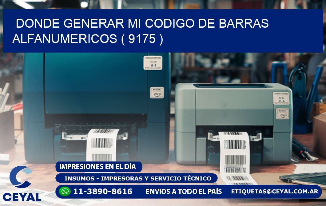 DONDE GENERAR MI CODIGO DE BARRAS ALFANUMERICOS ( 9175 )