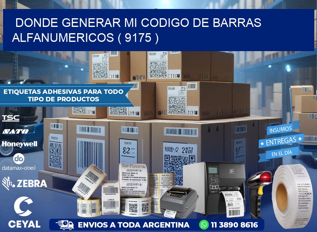 DONDE GENERAR MI CODIGO DE BARRAS ALFANUMERICOS ( 9175 )