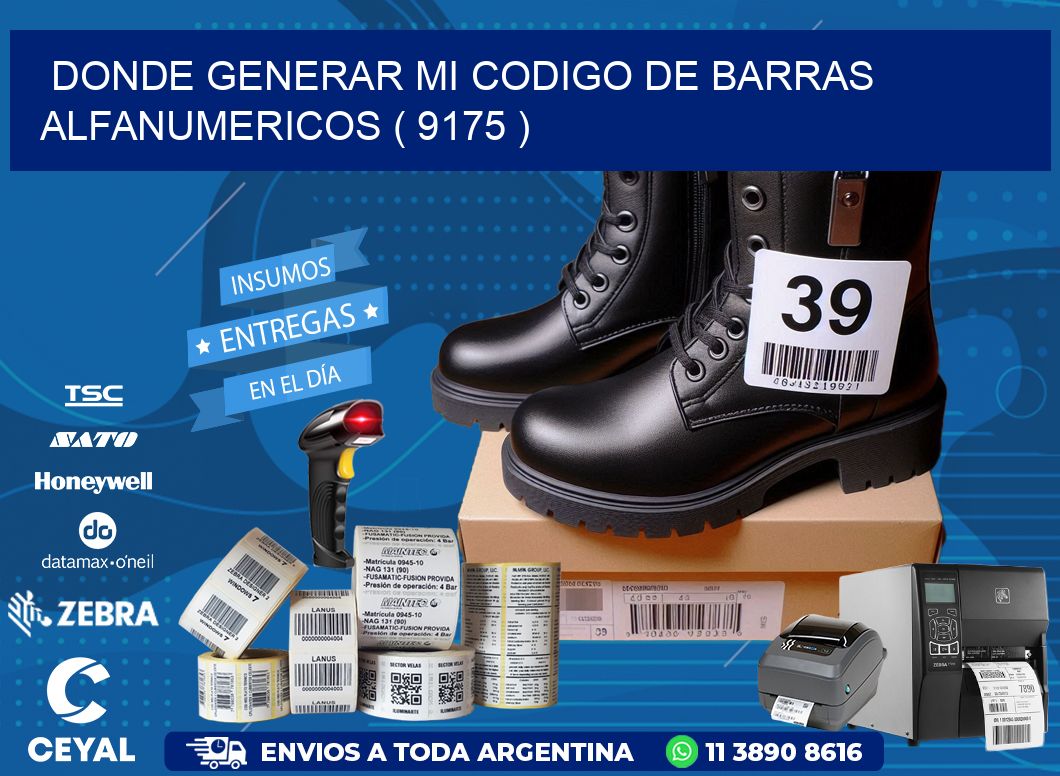DONDE GENERAR MI CODIGO DE BARRAS ALFANUMERICOS ( 9175 )