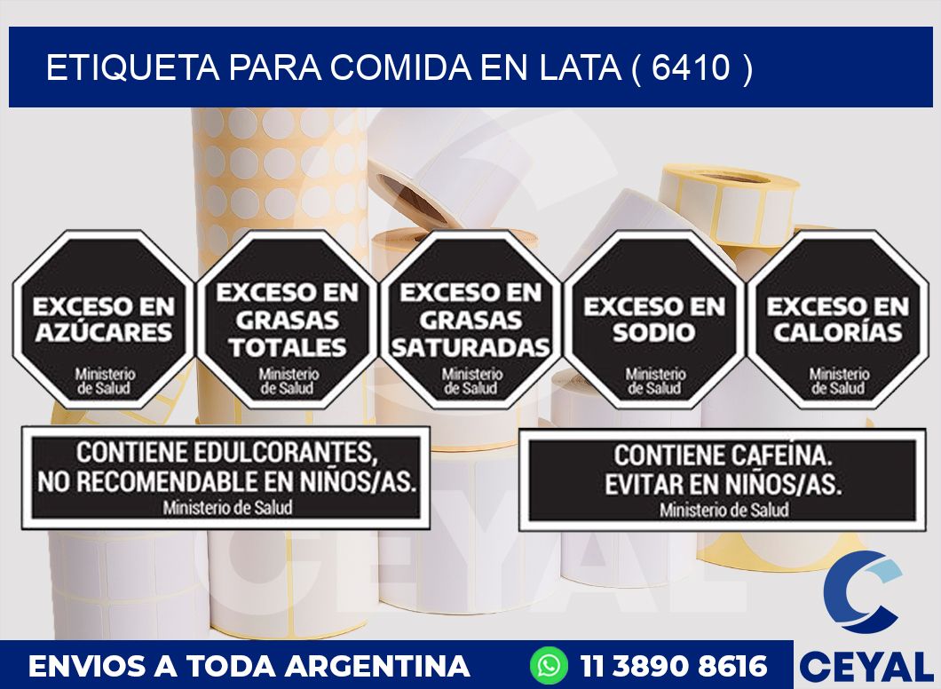 ETIQUETA PARA COMIDA EN LATA ( 6410 )