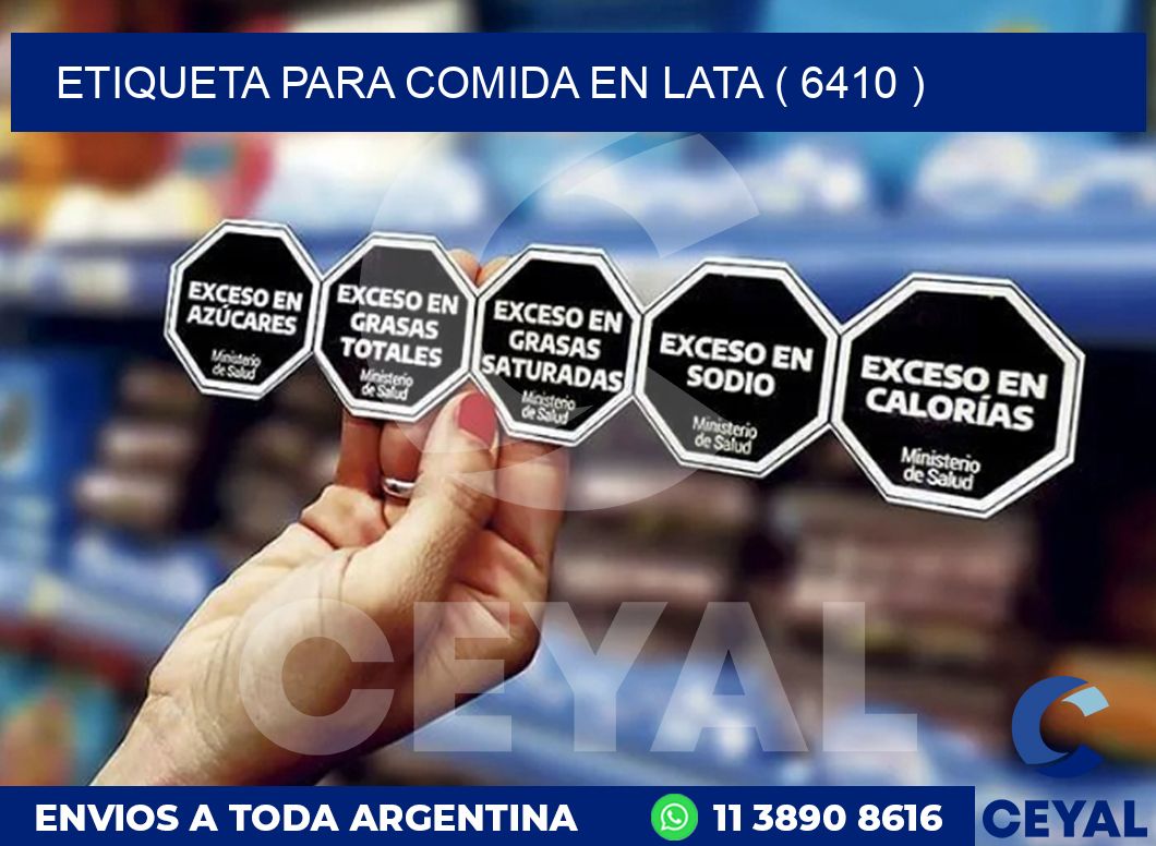 ETIQUETA PARA COMIDA EN LATA ( 6410 )