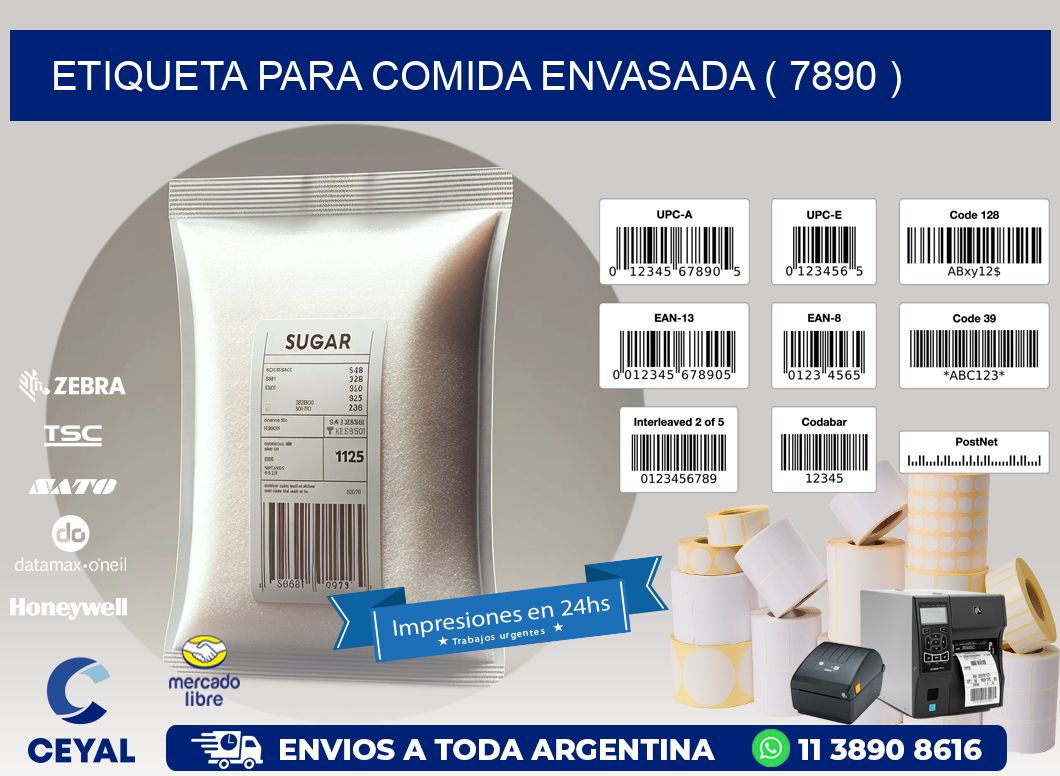 ETIQUETA PARA COMIDA ENVASADA ( 7890 )