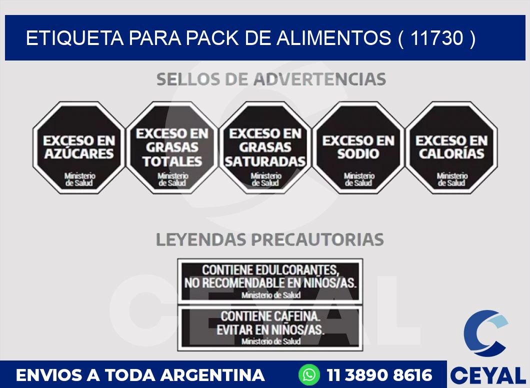 ETIQUETA PARA PACK DE ALIMENTOS ( 11730 )