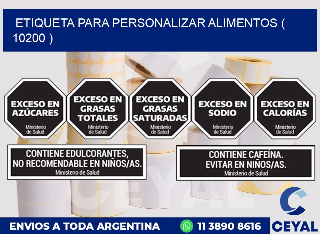 ETIQUETA PARA PERSONALIZAR ALIMENTOS ( 10200 )