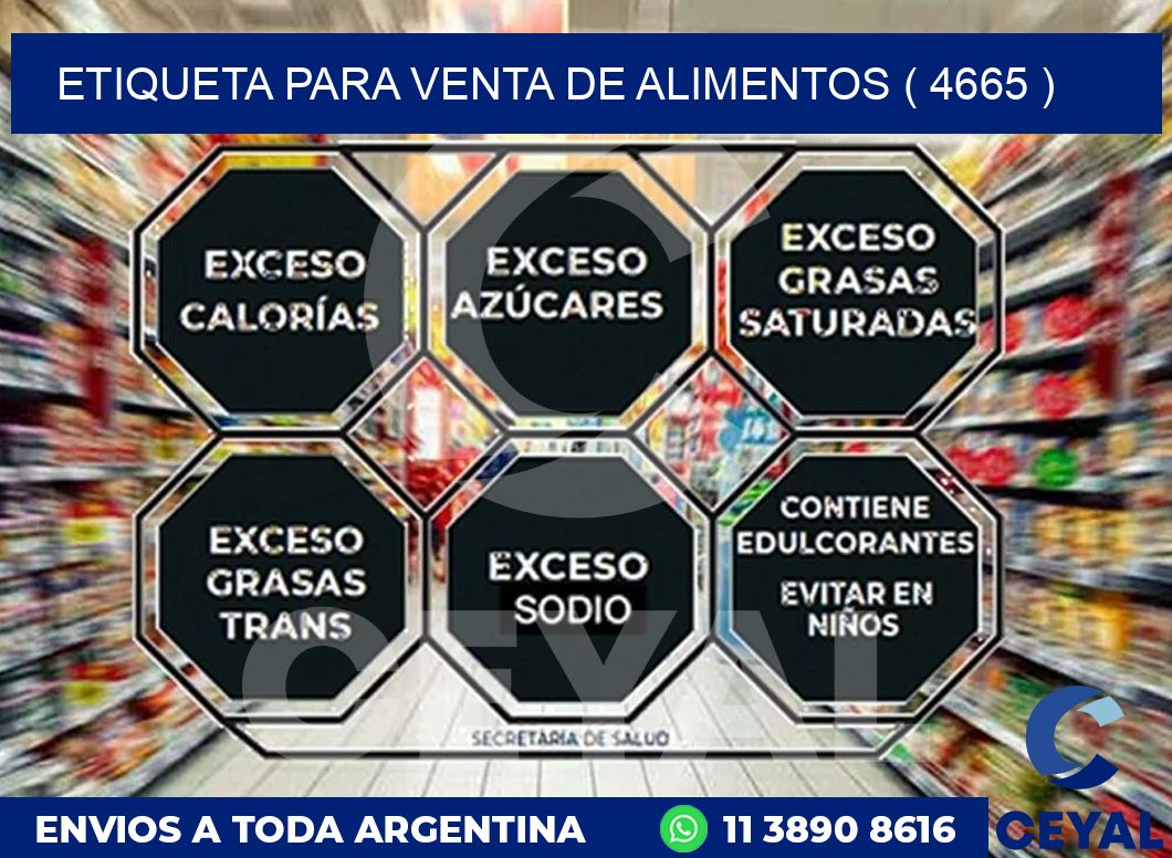 ETIQUETA PARA VENTA DE ALIMENTOS ( 4665 )