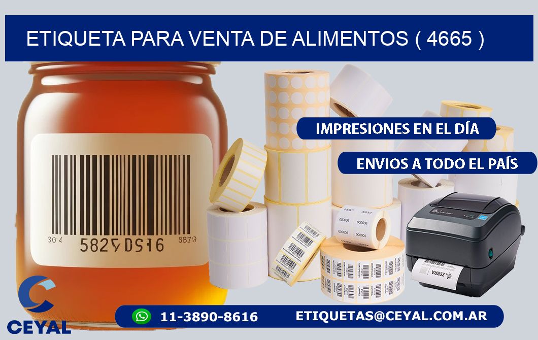 ETIQUETA PARA VENTA DE ALIMENTOS ( 4665 )