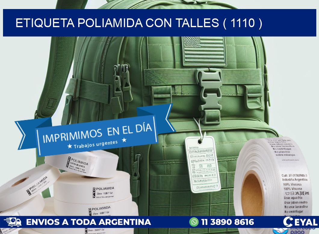 ETIQUETA POLIAMIDA CON TALLES ( 1110 )