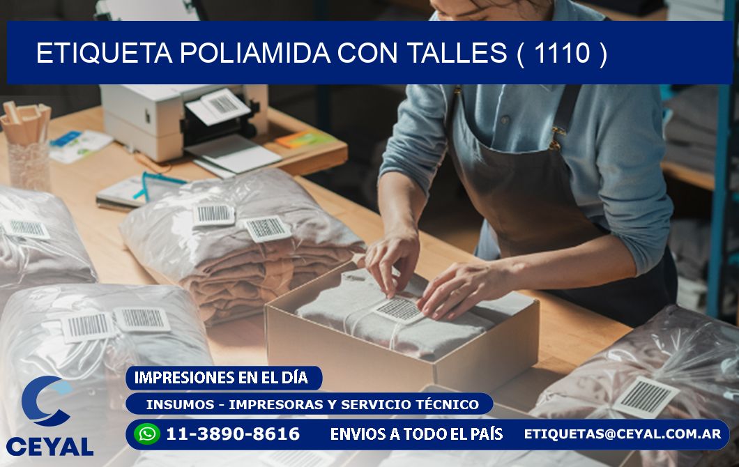 ETIQUETA POLIAMIDA CON TALLES ( 1110 )