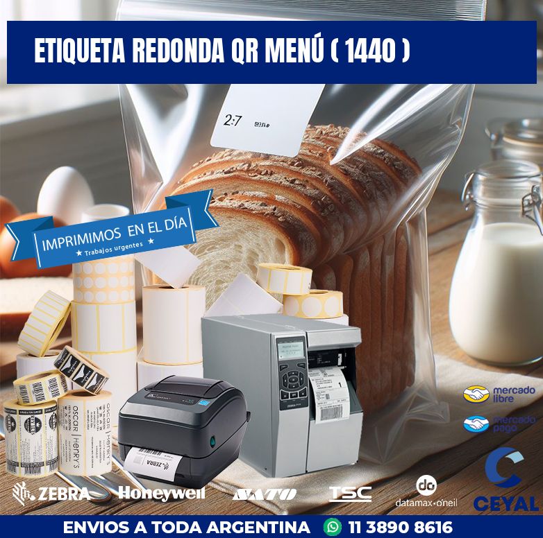 ETIQUETA REDONDA QR MENÚ ( 1440 )
