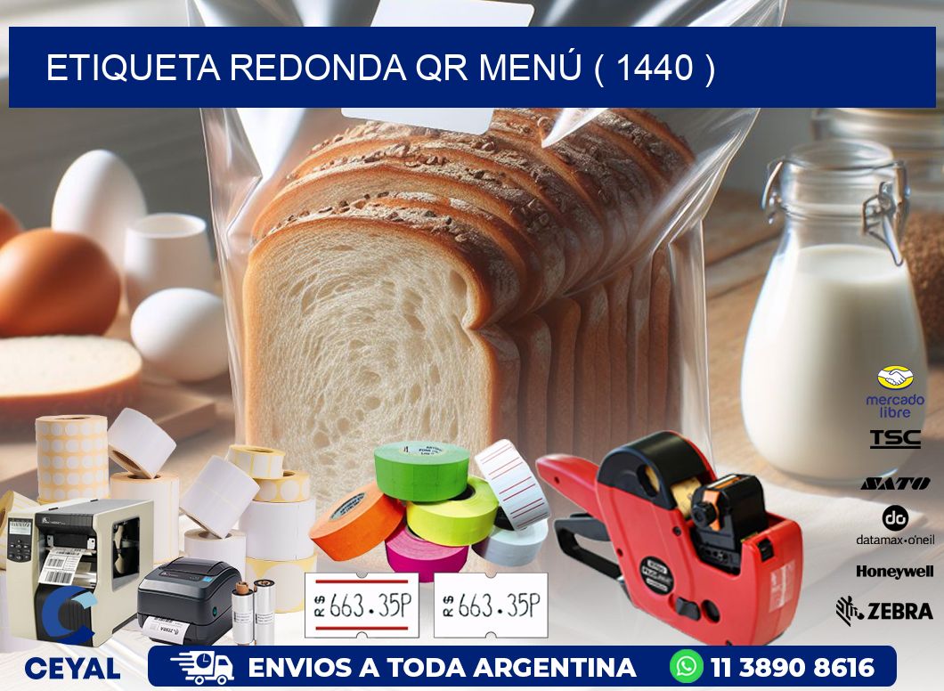 ETIQUETA REDONDA QR MENÚ ( 1440 )