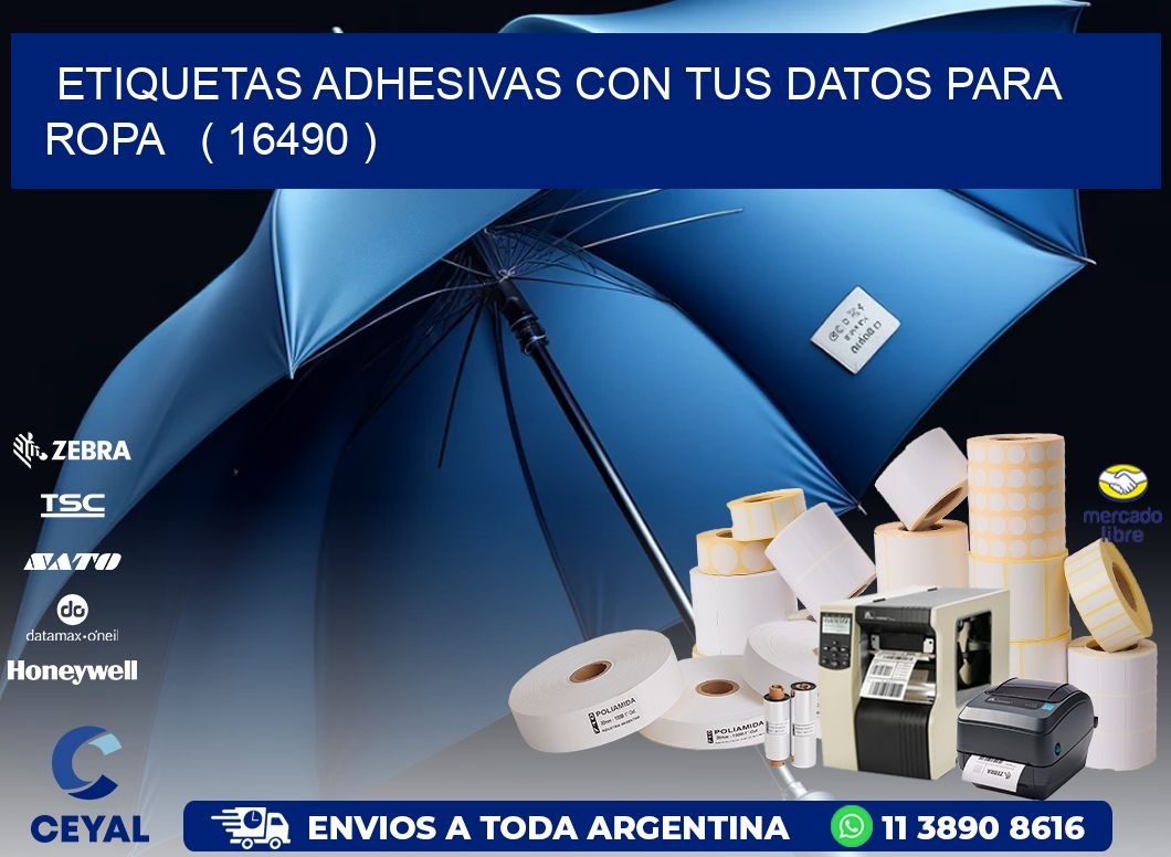 ETIQUETAS ADHESIVAS CON TUS DATOS PARA ROPA ( 16490 )