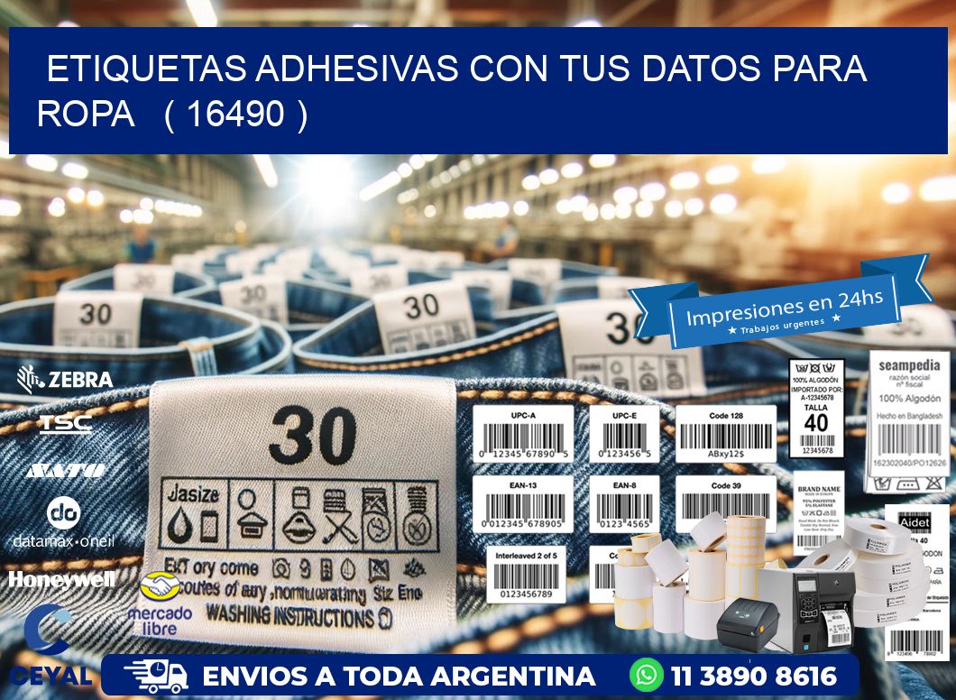 ETIQUETAS ADHESIVAS CON TUS DATOS PARA ROPA ( 16490 )