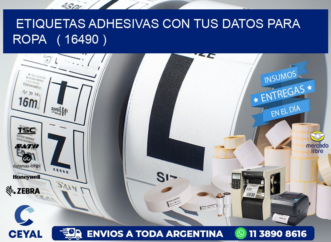 ETIQUETAS ADHESIVAS CON TUS DATOS PARA ROPA ( 16490 )