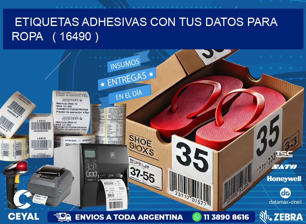 ETIQUETAS ADHESIVAS CON TUS DATOS PARA ROPA ( 16490 )