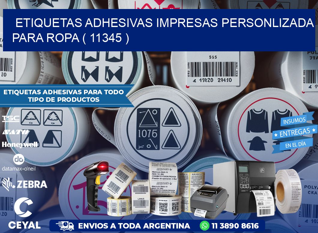 ETIQUETAS ADHESIVAS IMPRESAS PERSONLIZADA PARA ROPA ( 11345 )